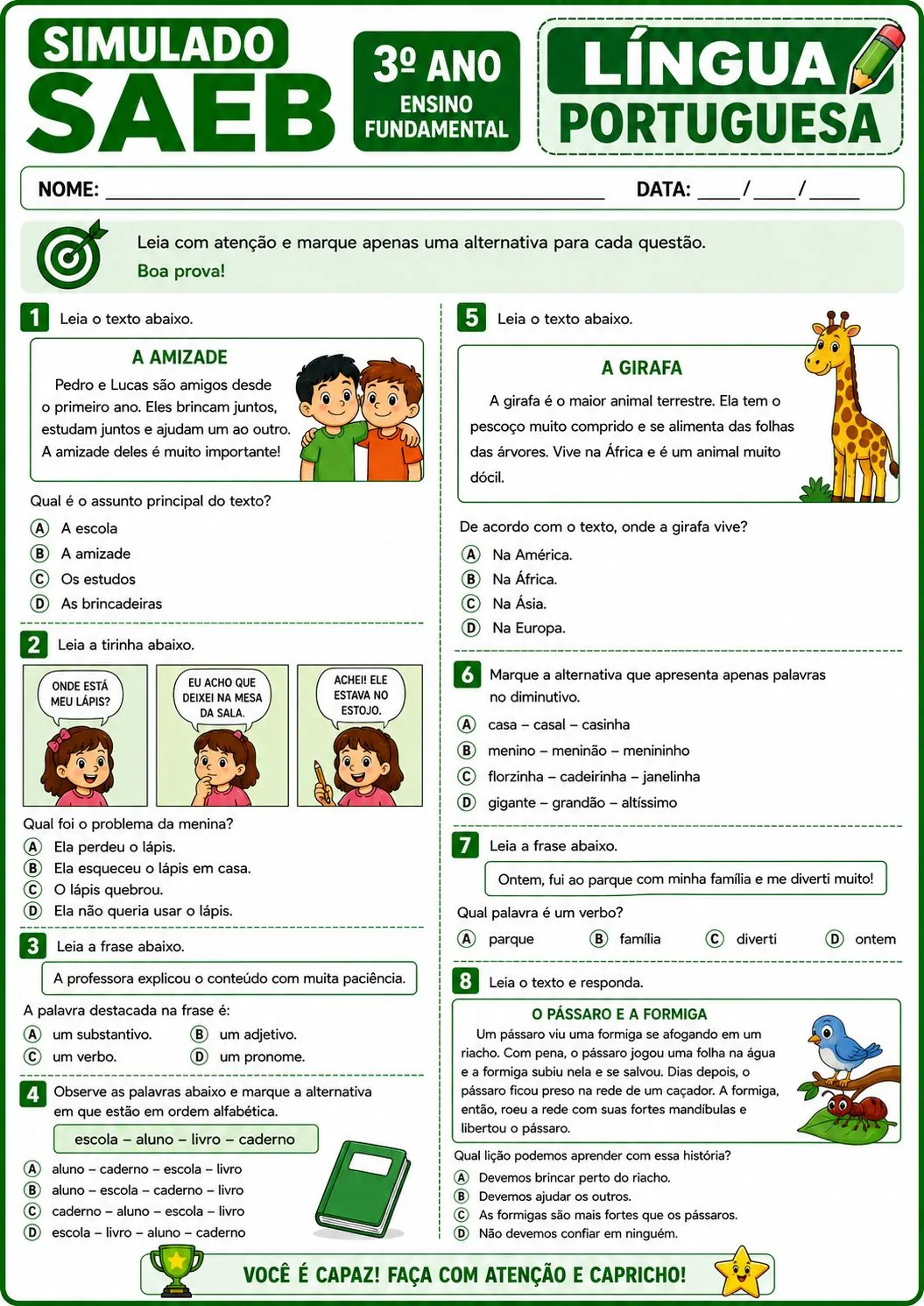 Amostra simulado